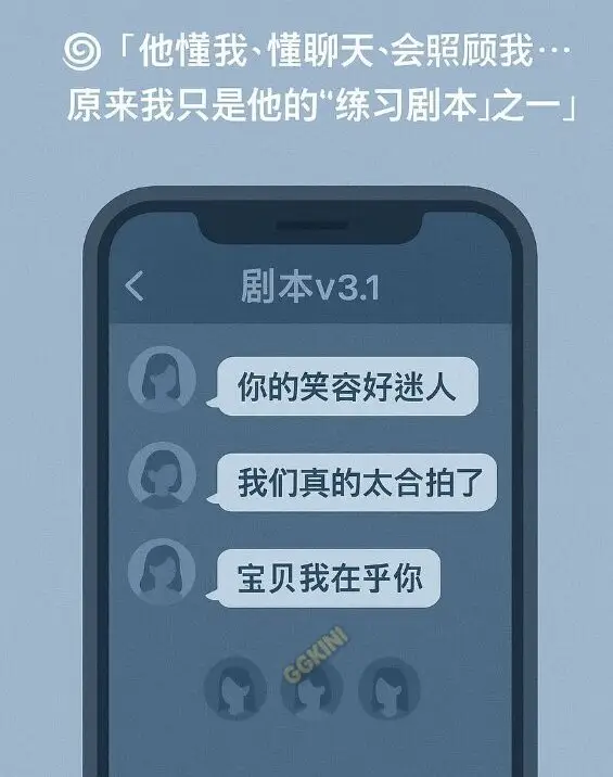 男生对每个女生都使用相同“灵魂伴侣”台词的对话剧本封面图
